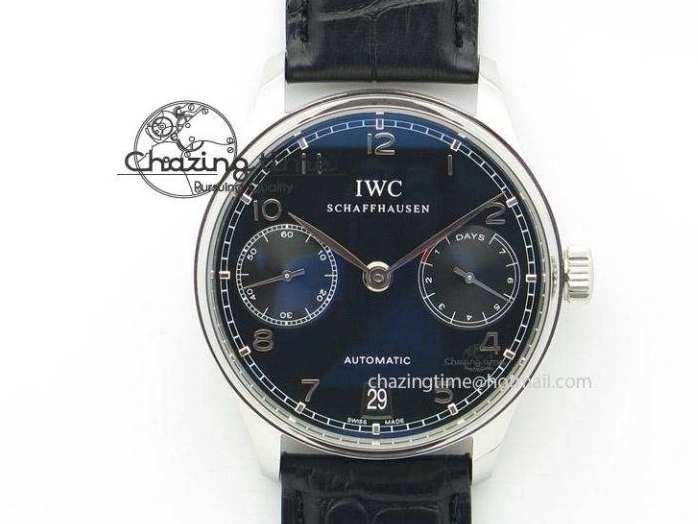 MIROTIME 1220 Portuguese Tourbillon IW5046 RG ZF Best Edition Gray Dial on Black Leather Strap SmoothTexture 7142